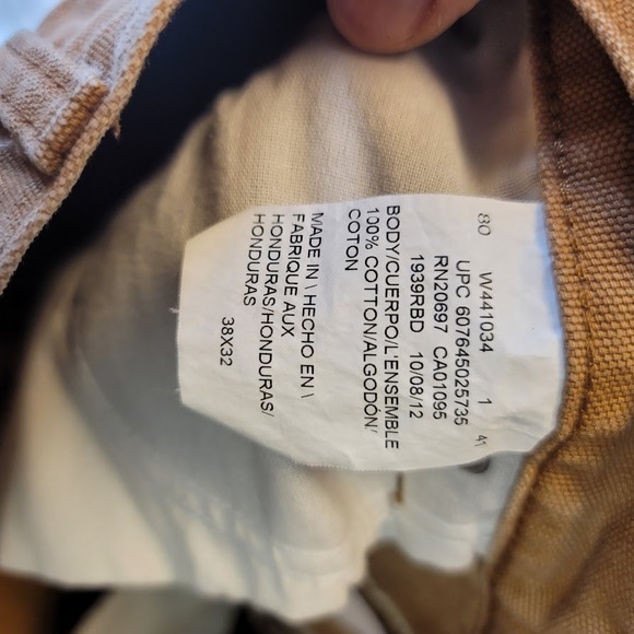 Dickies Stretch Denim Relaxed Fit Straight Leg Carpenter Pant Tan 38 X 32 - Picture 5 of 7